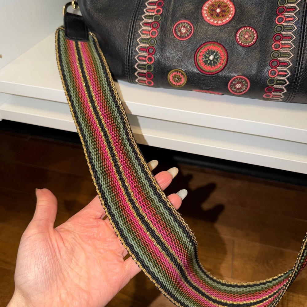 Longchamp leather bag with embroidery - Picture 3 of 11